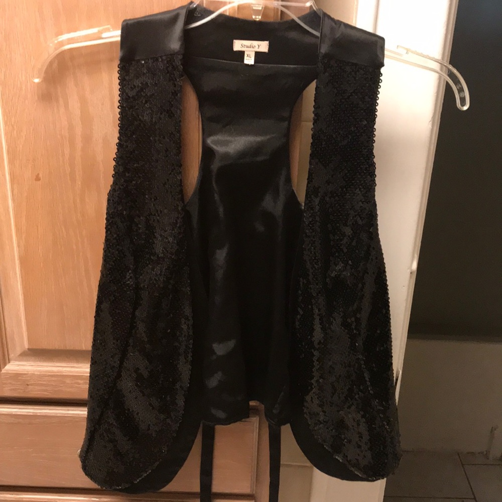 Black Sequin Vest